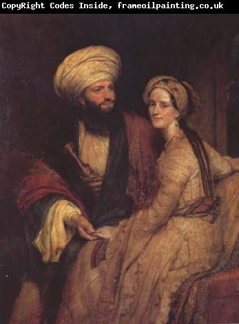 Henry William Pickersgill Portrait of James Silk Buckingham and his Wife in Arab Costume of Baghdad of 1816 (mk32)